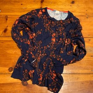 Target/A New Day Navy & Red Floral Cardigan 3x